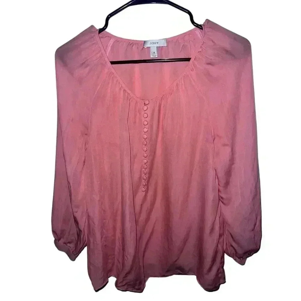 Jcrew blouse size 10 peach pink color